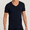 한로 Cotton Superior Short Sleeve V-Neck Shirt (midnight navy 73089) Giza